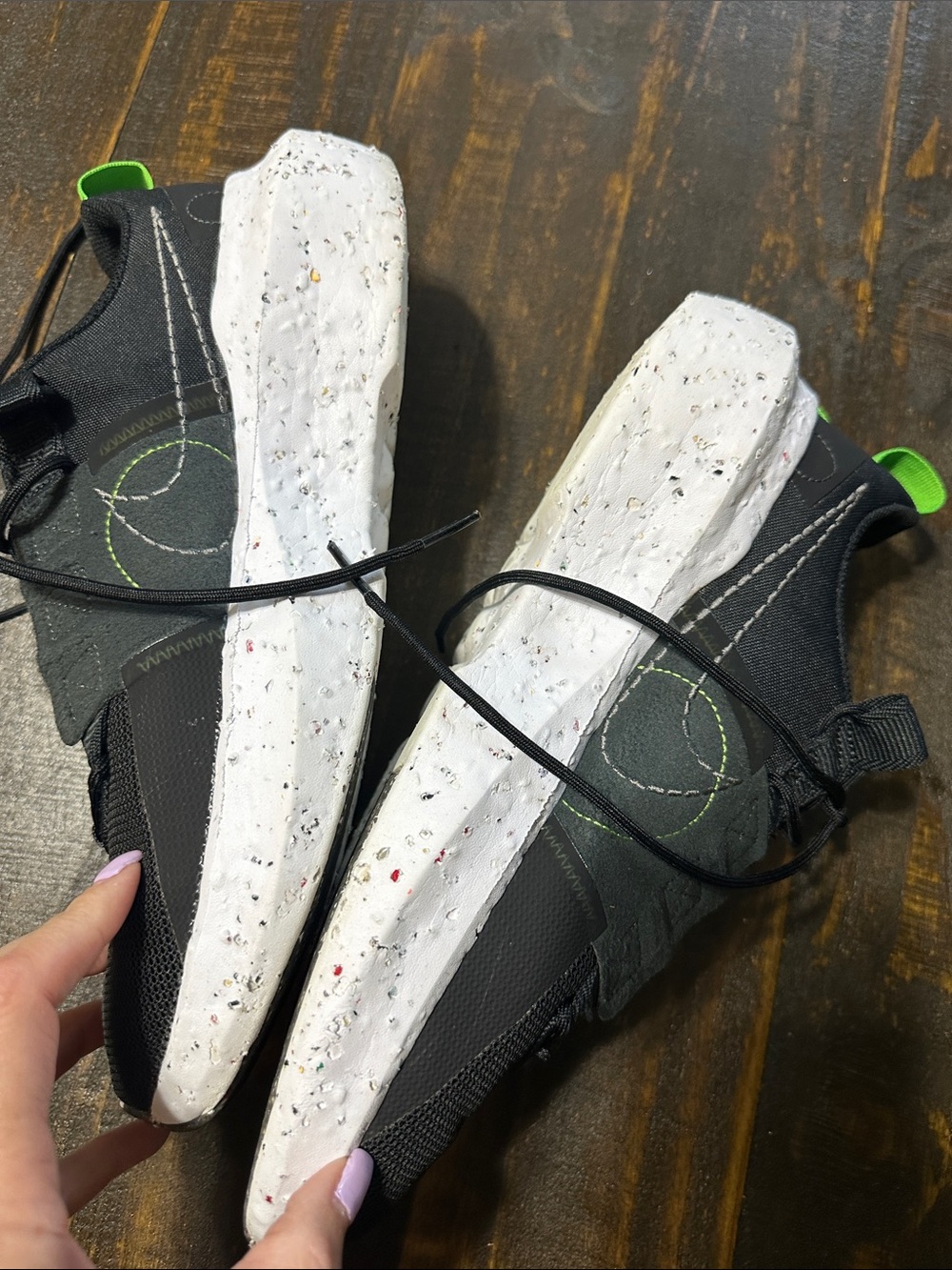 Black Nike Athletic Sneakers with White Speckled Sole - Picture 6 of 9